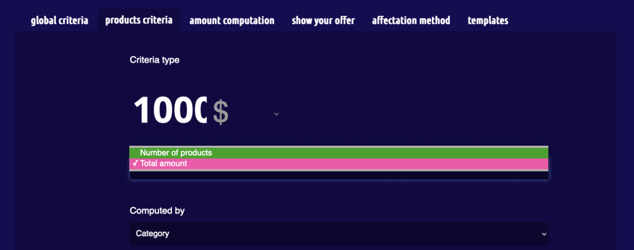 Minimum of quantity