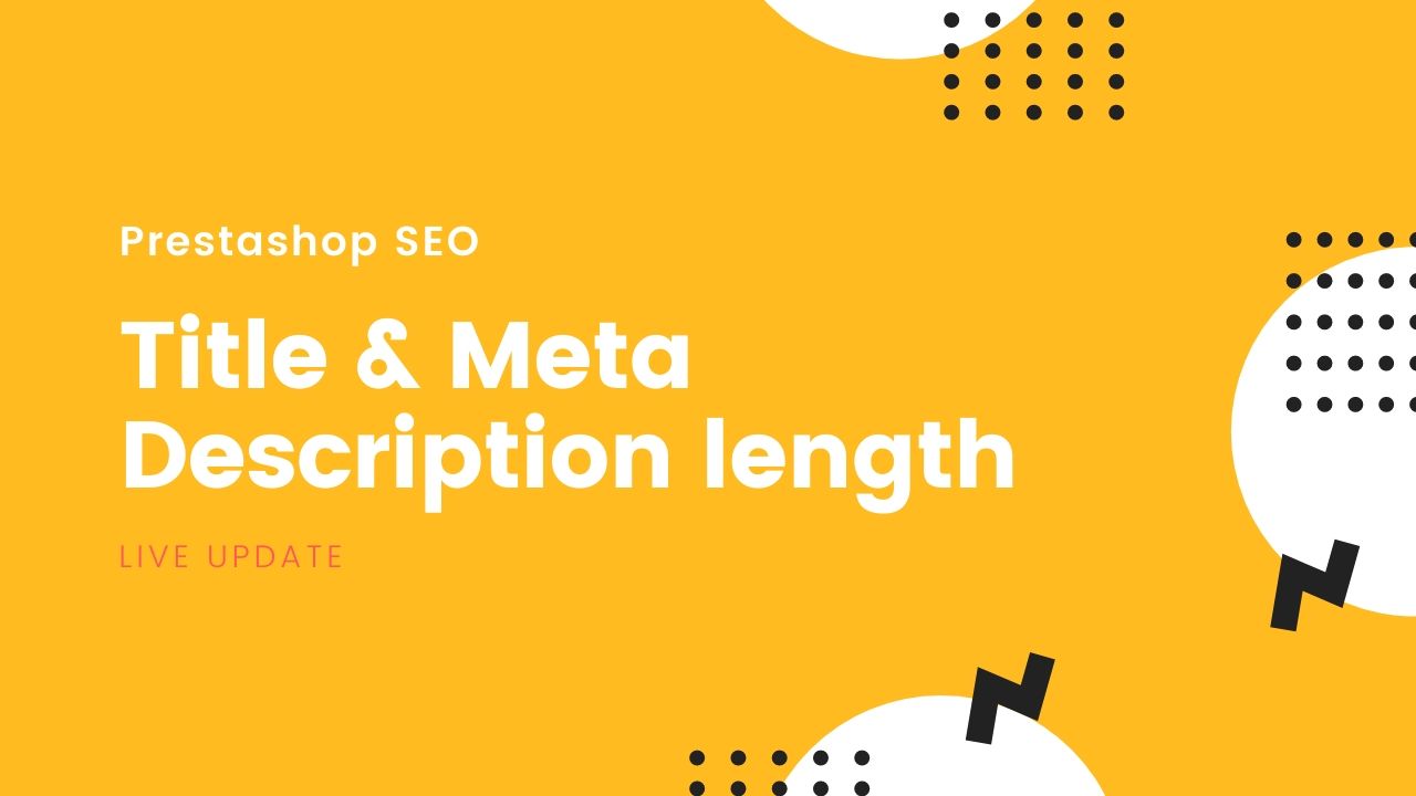 Prestashop title & meta description length: Live update